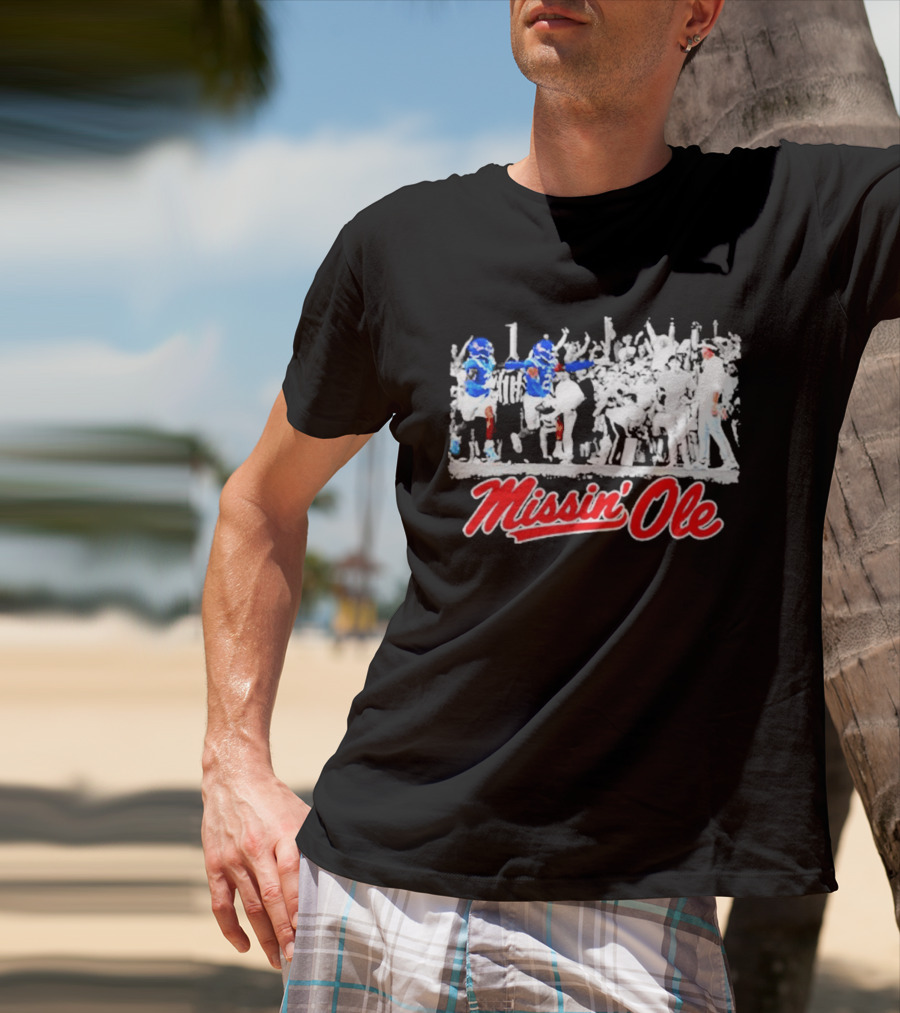 Missin Ole Miss Football Sideline Game Day Enthusiasts T-Shirt