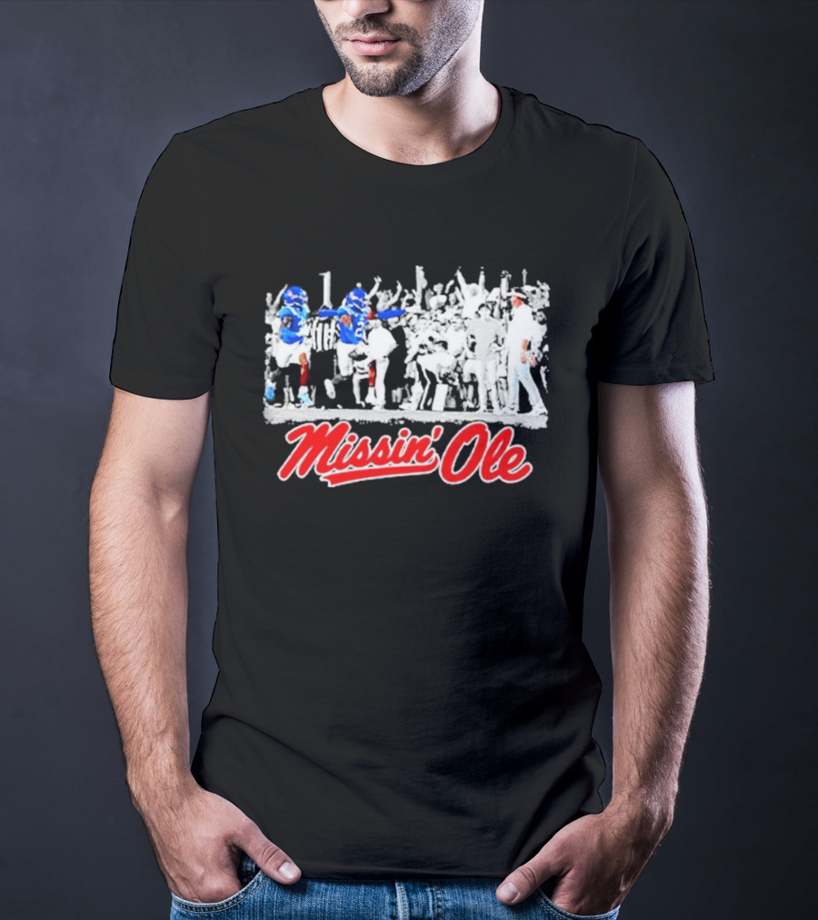Missin Ole Miss Football Sideline Game Day Enthusiasts T-Shirt