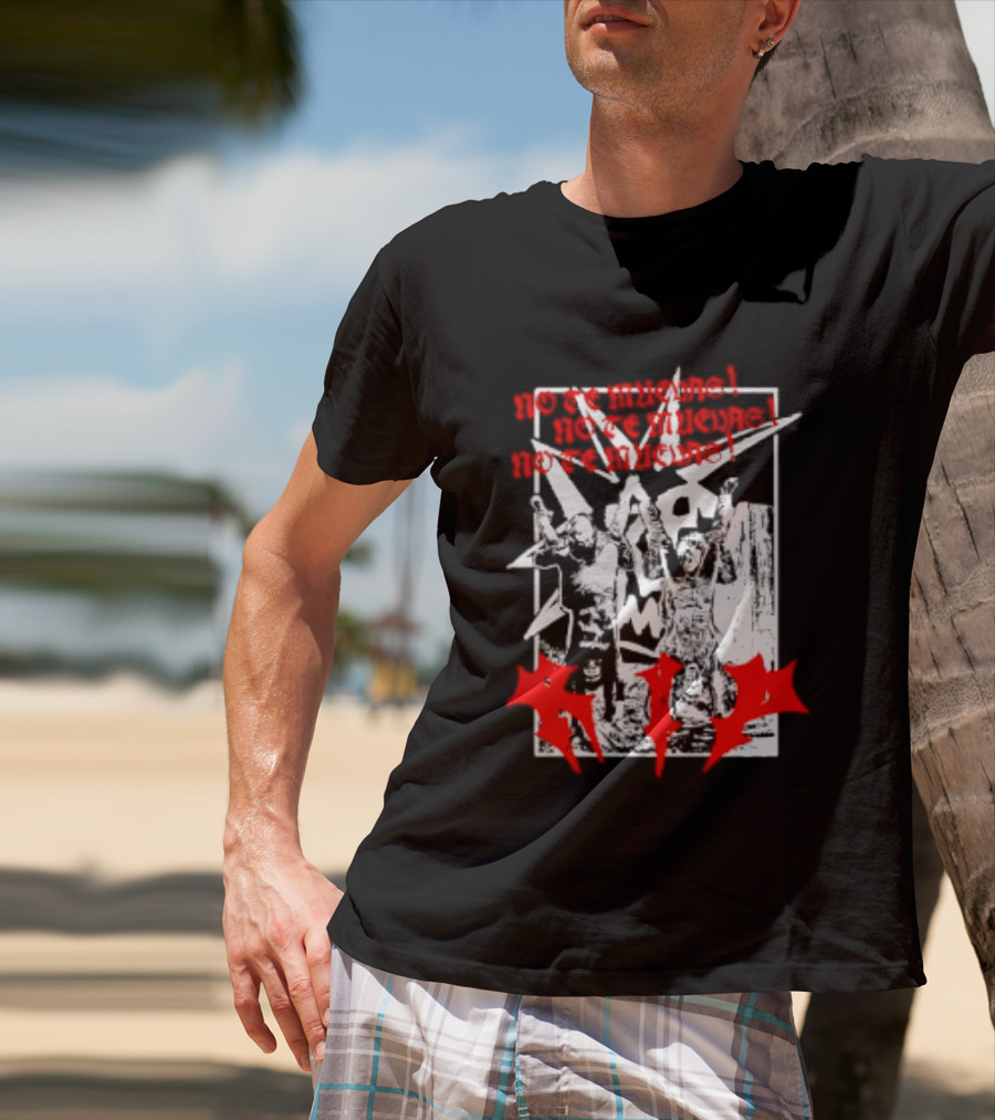 No Te Muevas Rip Punk Rock Hardcore Band White And Red Distorted T-Shirt