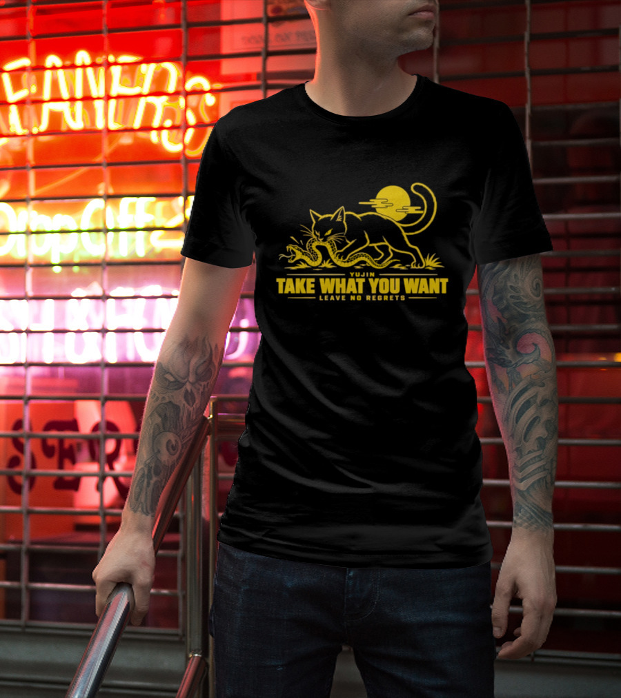 Yujin Take What You Want Leave No Regrets Cat And Snake Sun Scene T-Shirt