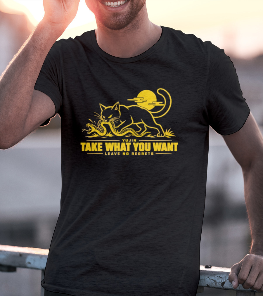 Yujin Take What You Want Leave No Regrets Cat And Snake Sun Scene T-Shirt