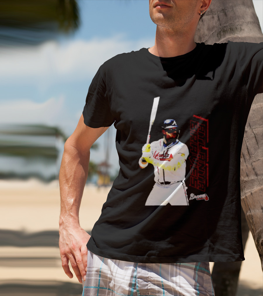 Ronald Acuña Jr Atlanta Braves Swing Action Baseball Player T-Shirt