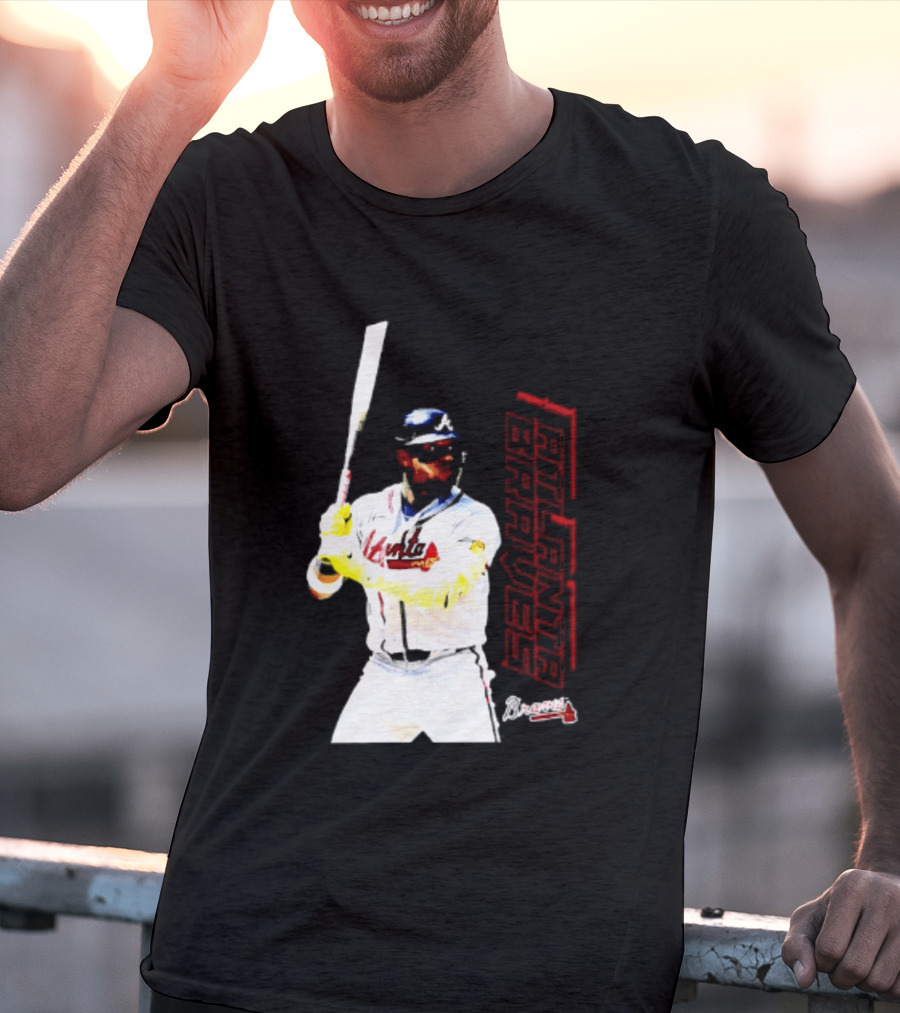 Ronald Acuña Jr Atlanta Braves Swing Action Baseball Player T-Shirt