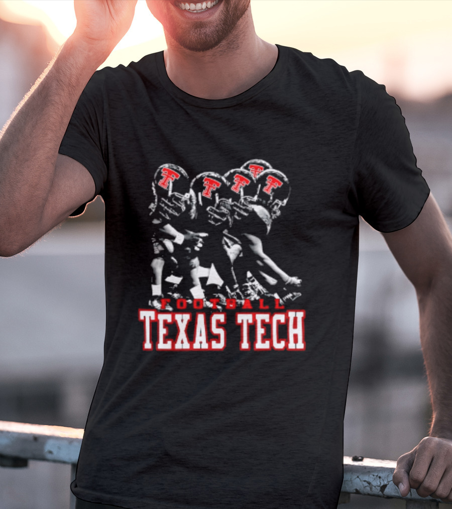 Texas Tech Red Raiders Football NCAA Team Helmets T-Shirt