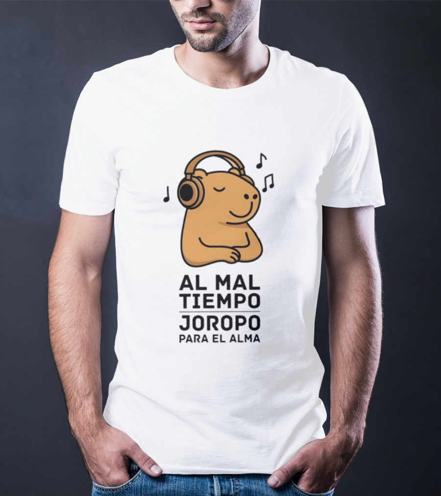 Al Mal Tiempo Joropo Para El Alma Capybara Headphones Music Notes T-Shirt