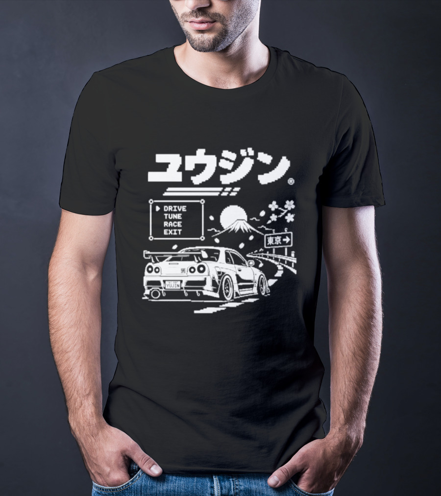 Tokyo Drive Tune Race JDM Car Mount Fuji Japan Racing Scene T-Shirt