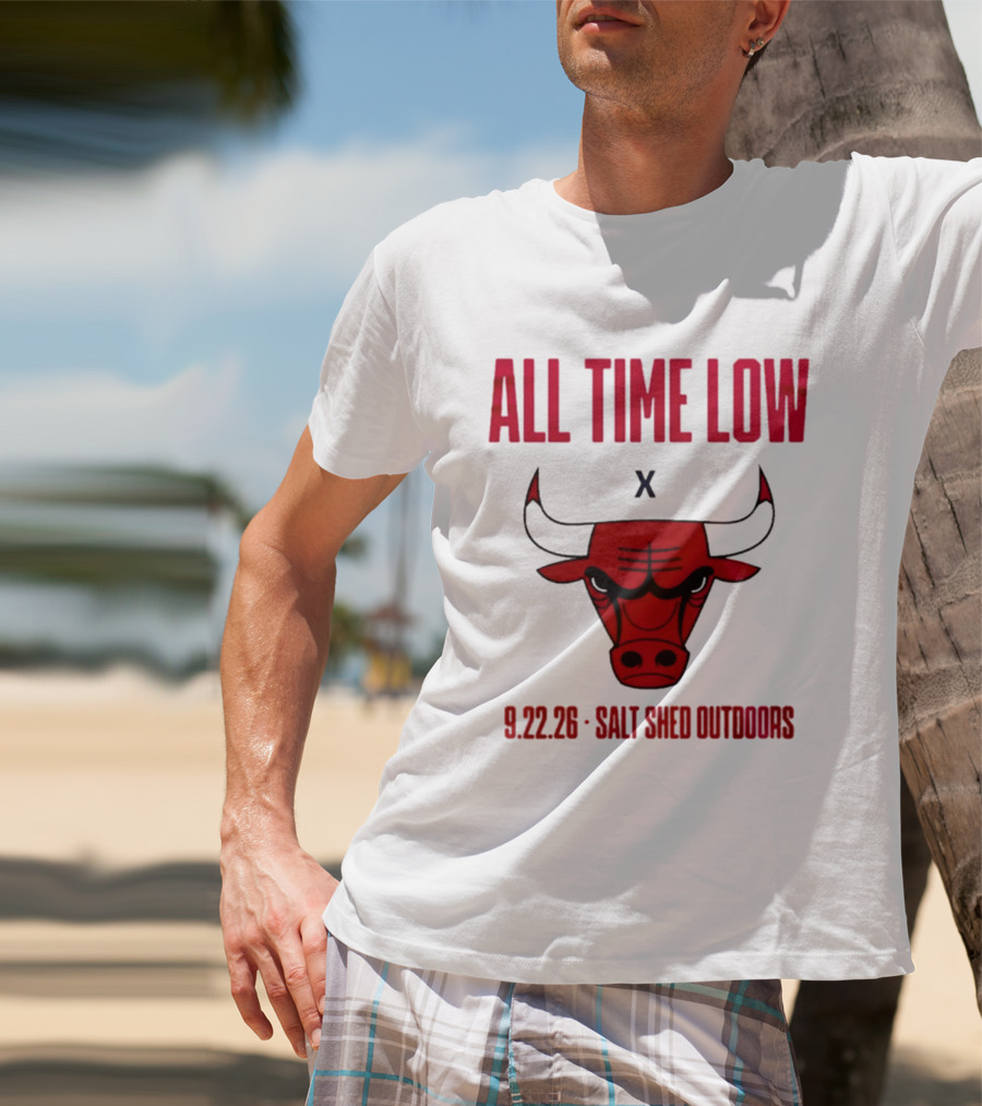 All Time Low Chicago Bulls Collaboration Salt Shed Outdoors 9.22.26 T-Shirt