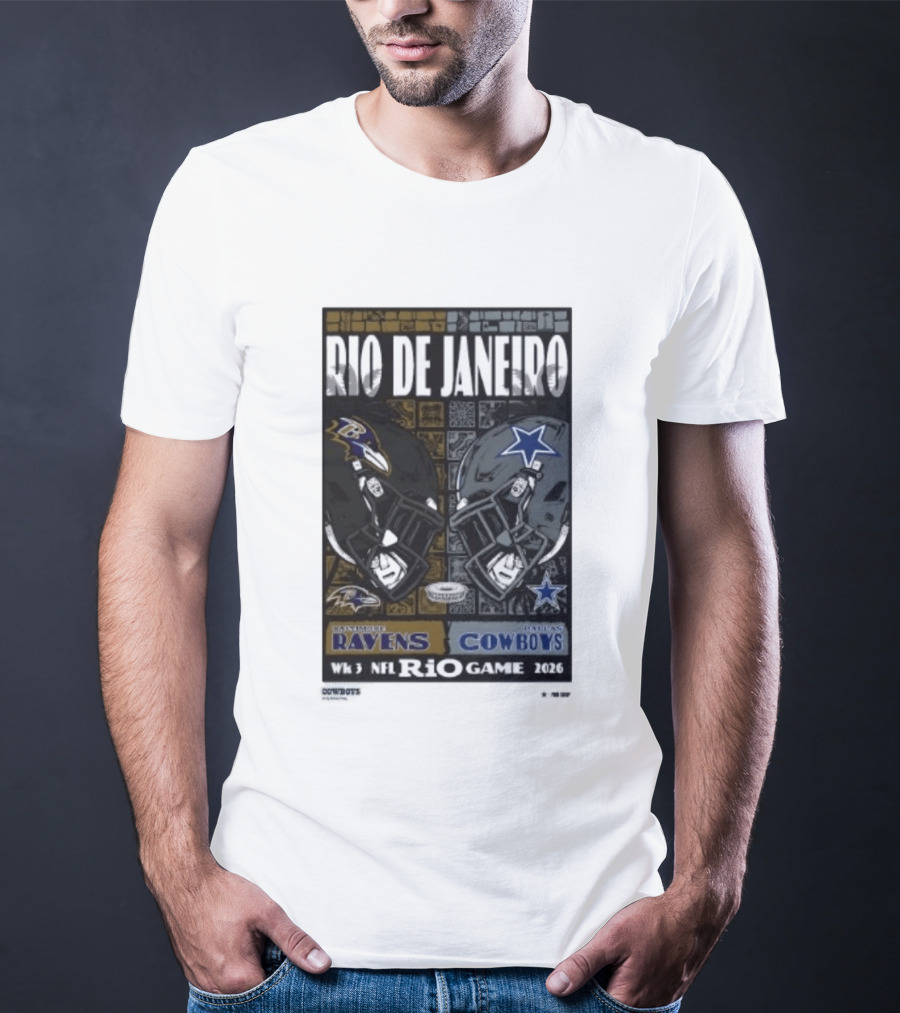 Rio De Janeiro Week 3 2026 NFL Ravens Cowboys Game T-Shirt