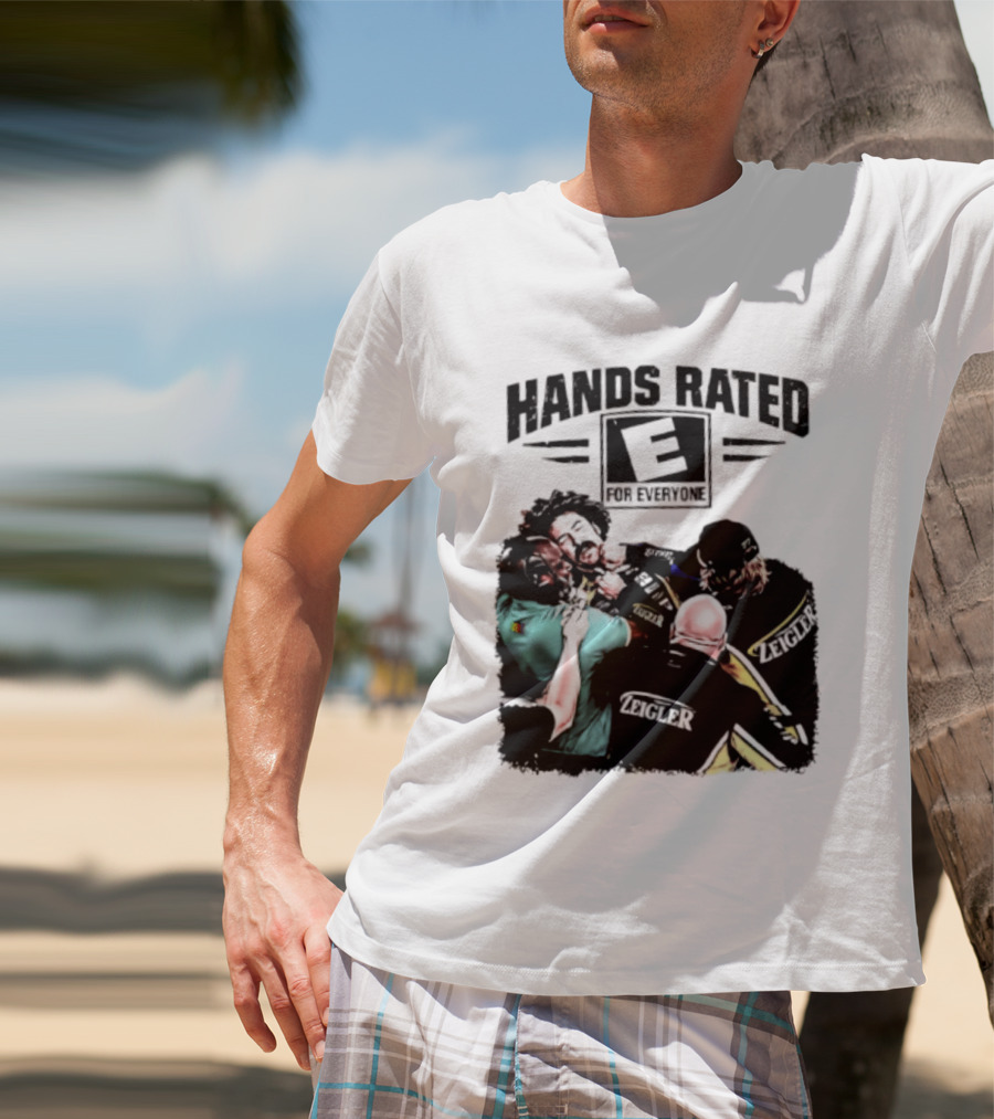 Hands Rated E For Everyone NASCAR Racing Brawl Scene T-Shirt