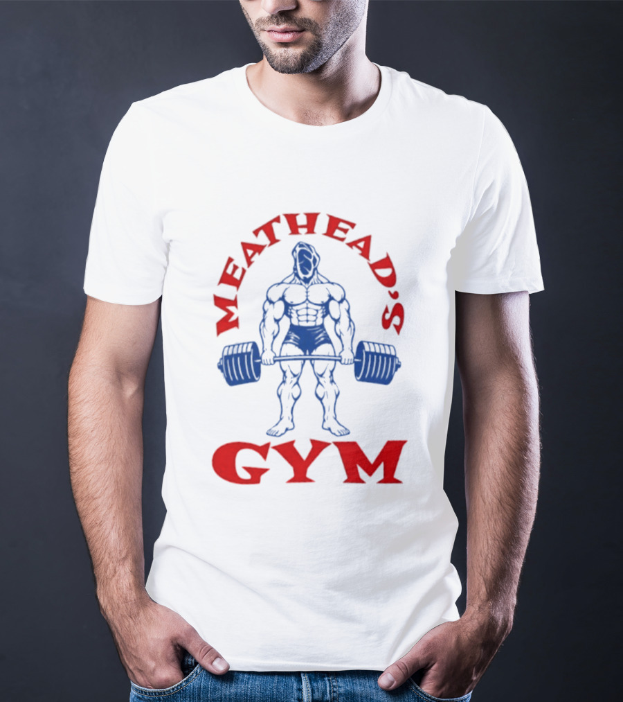 Meathead's Gym Bodybuilder Weightlifter Icon Bold Powerlifting Strength T-Shirt