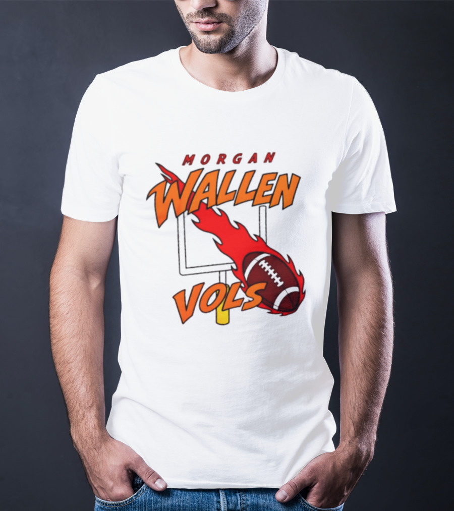 Morgan Wallen Vols Football Tennessee Volunteers Flaming Football Goalpost T-Shirt