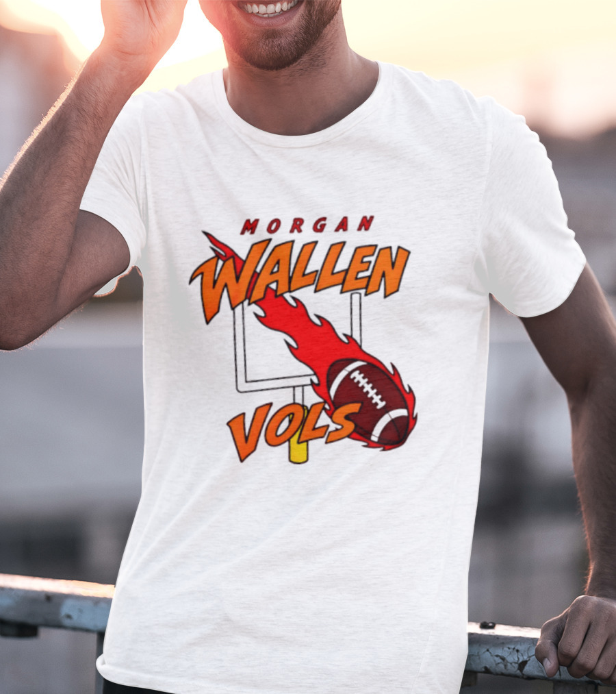 Morgan Wallen Vols Football Tennessee Volunteers Flaming Football Goalpost T-Shirt