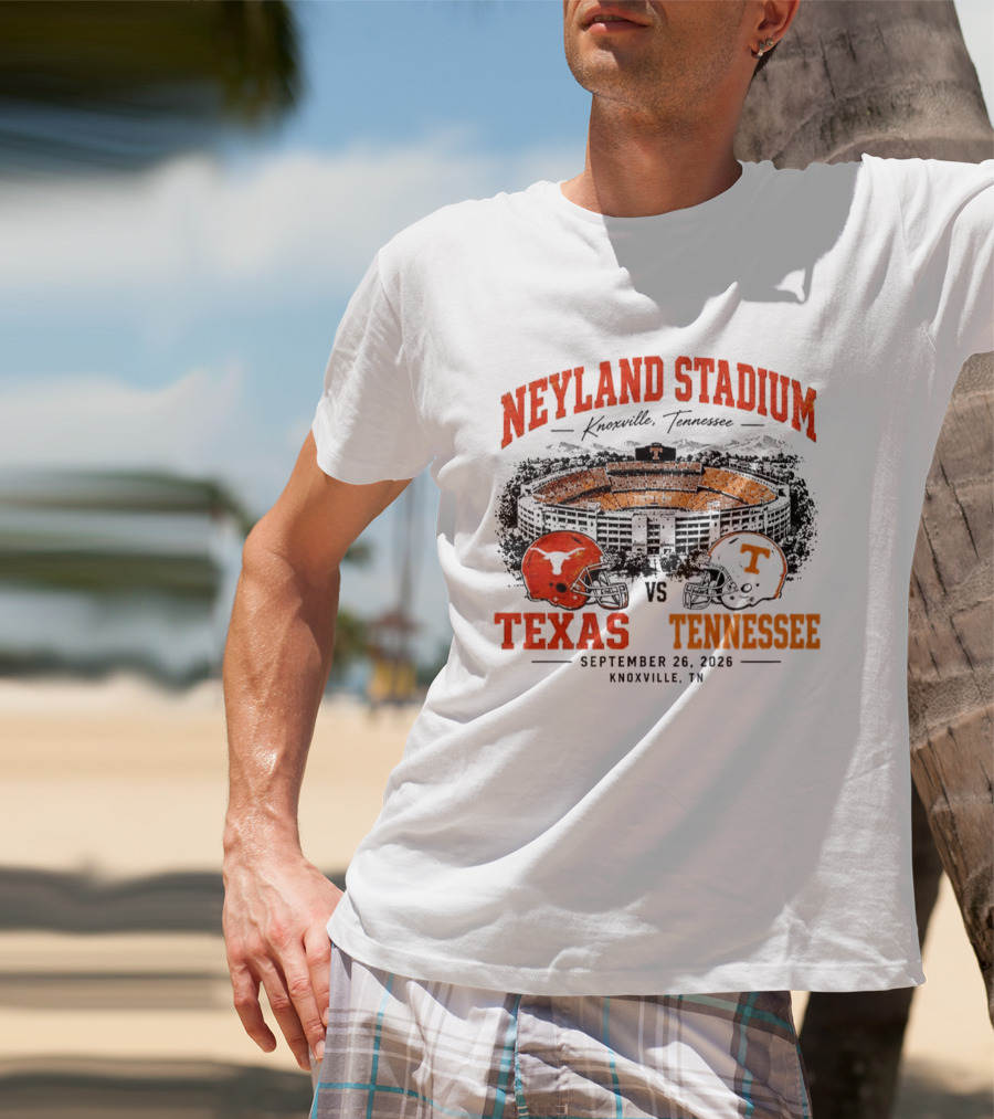 Neyland Stadium Knoxville Texas Vs Tennessee September 26 2026 Matchup T-Shirt