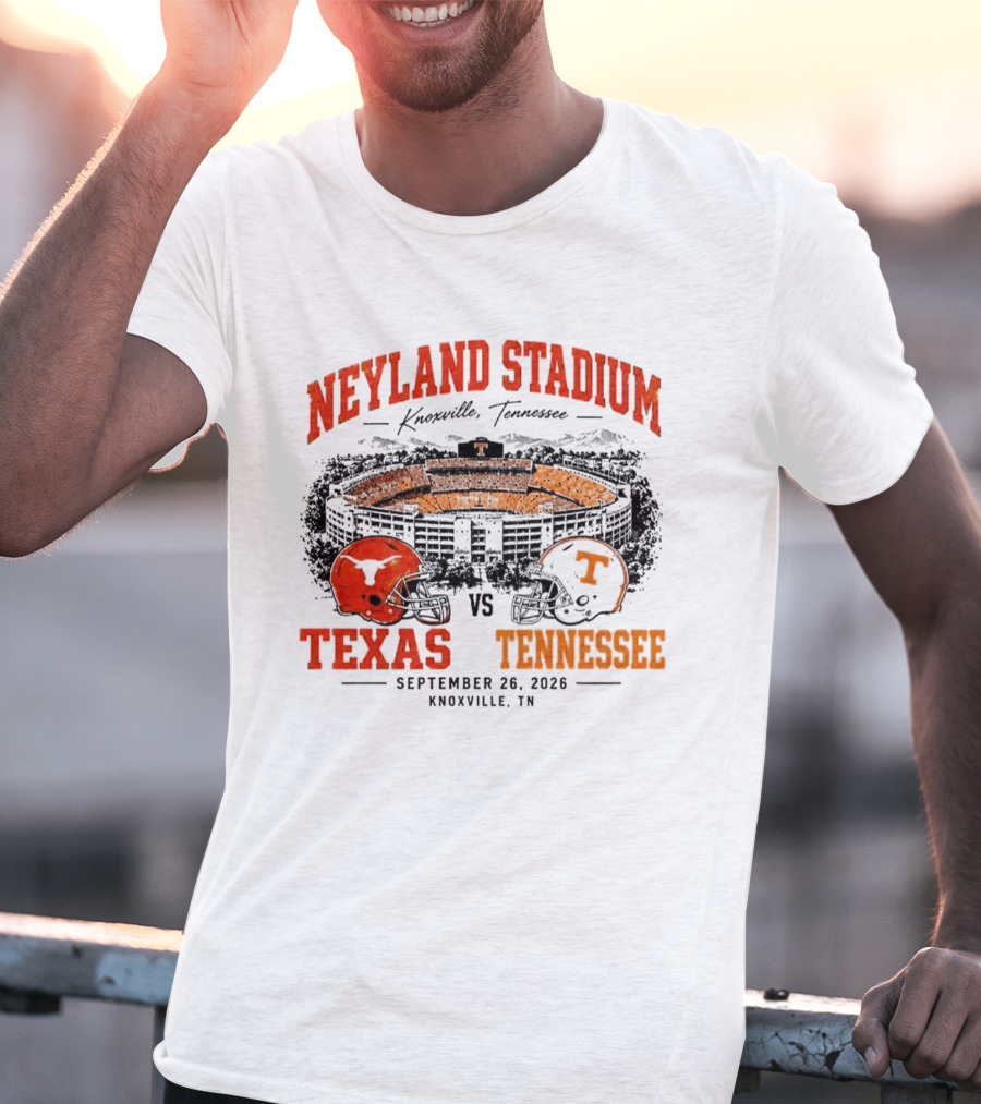 Neyland Stadium Knoxville Texas Vs Tennessee September 26 2026 Matchup T-Shirt