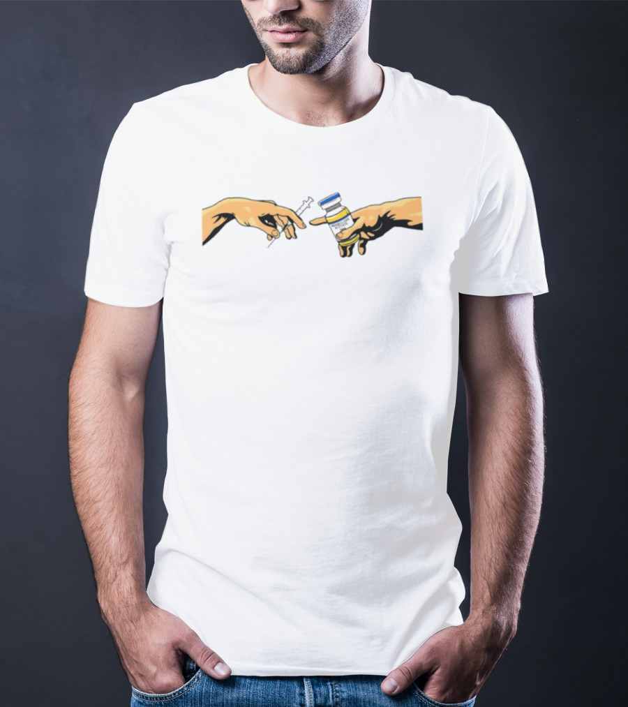 The Creation Of Adam Trenbolone Acetate Needle And Vial Hands T-Shirt