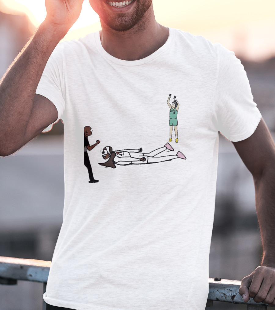 WNBA Basketball Player Tantrum Meme Cartoon Court Moment T-Shirt