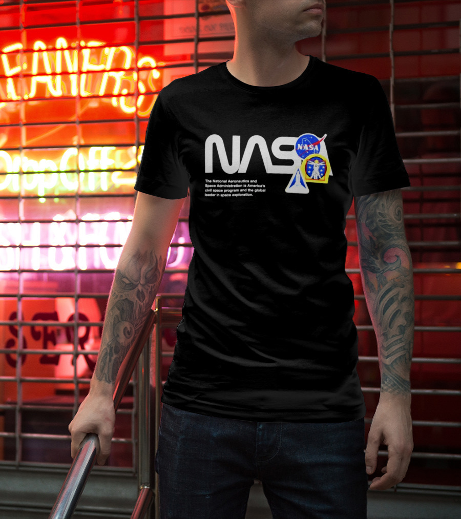 NASA Galaxy Essential Alpha Industries Store Iconic Space Patches T-Shirt