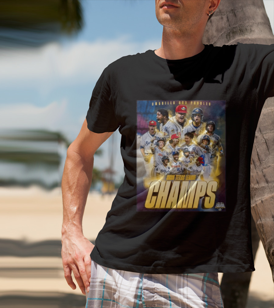 Amarillo Sod Poodles 2023 Texas League Champs Team Celebration T-Shirt