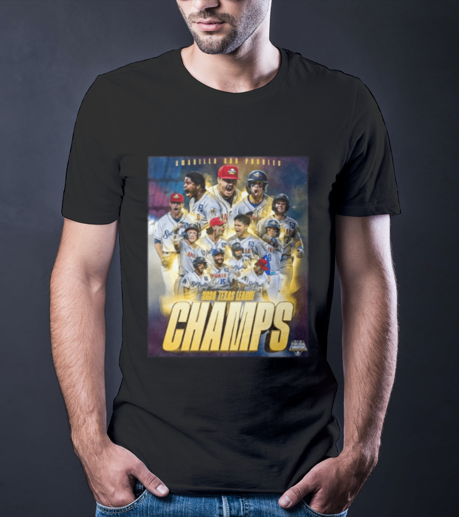 Amarillo Sod Poodles 2023 Texas League Champs Team Celebration T-Shirt