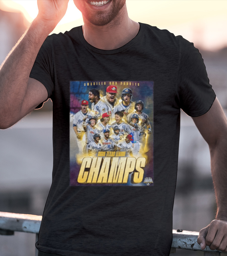 Amarillo Sod Poodles 2023 Texas League Champs Team Celebration T-Shirt