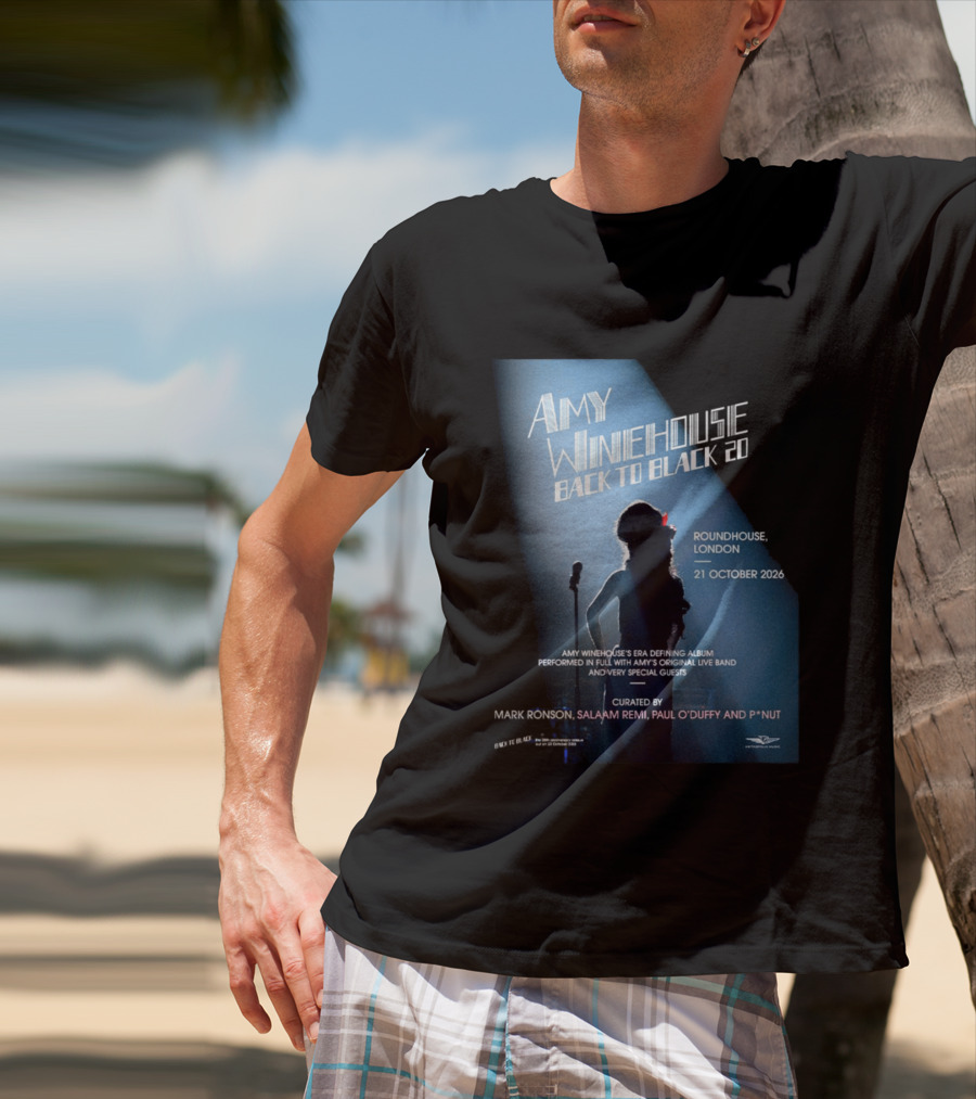 Amy Winehouse Back To Black 20 Roundhouse London 21 October 2026 Live Performance Event T-Shirt