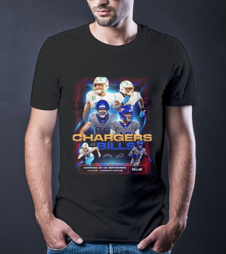 Los Angeles Chargers Vs Buffalo Bills Domingo 27 De Septiembre Highmark Stadium T-Shirt