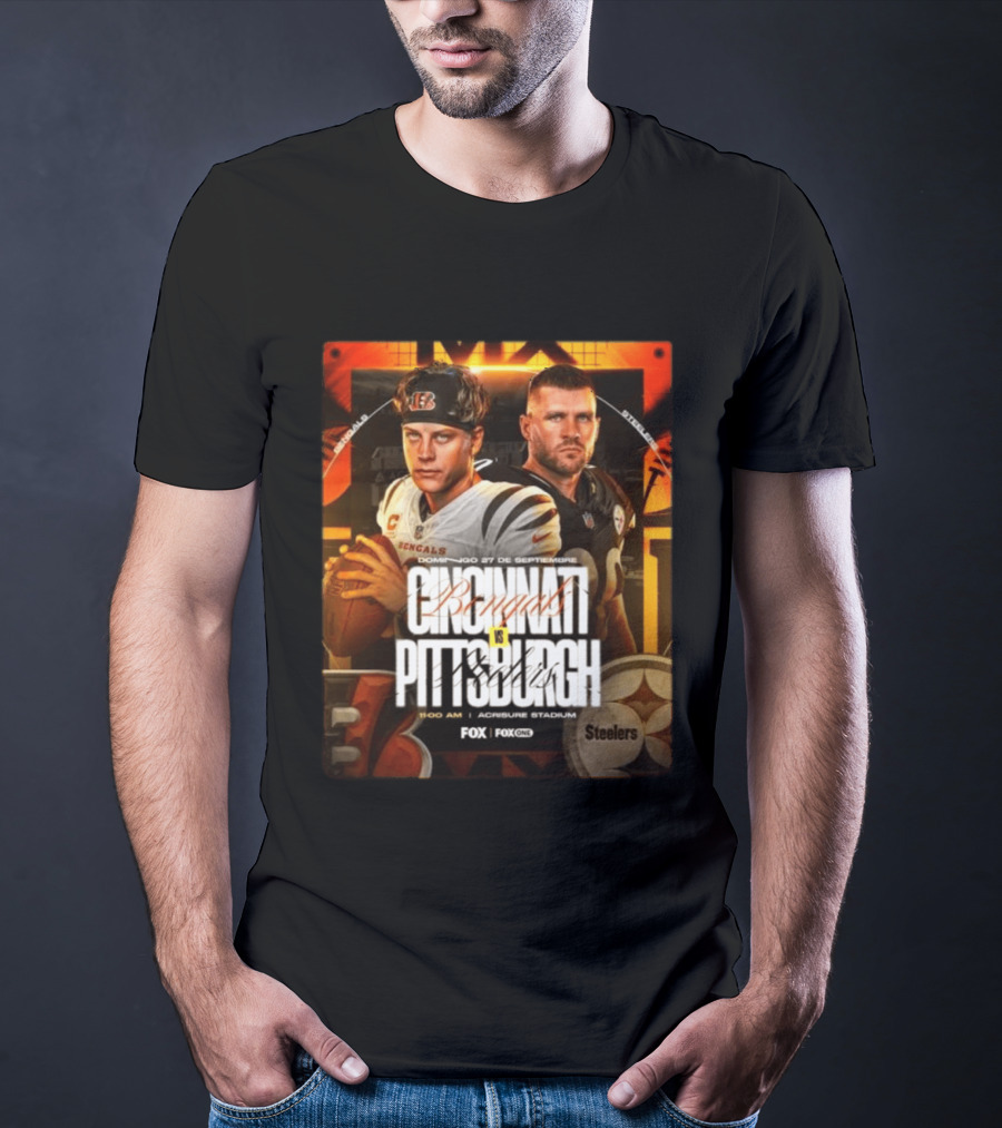 Cincinnati Bengals Vs Pittsburgh Steelers Domingo 27 De Septiembre Acrisure Stadium Fox Sports T-Shirt