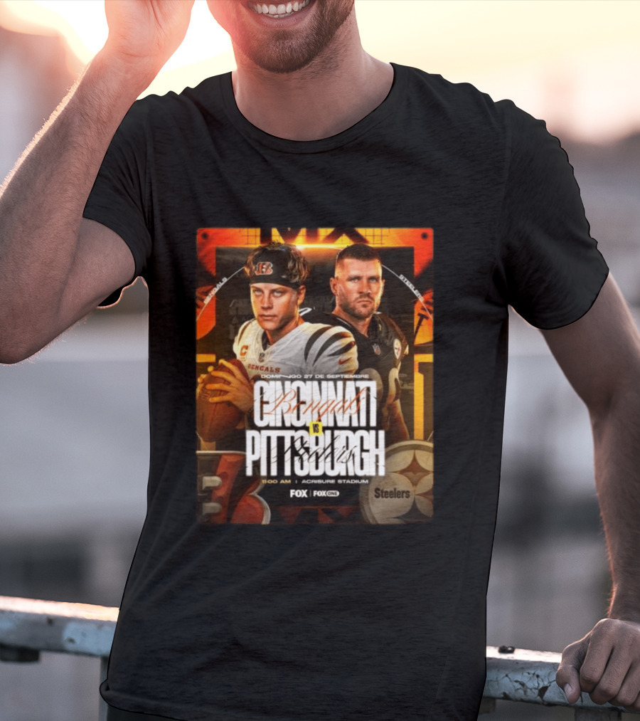 Cincinnati Bengals Vs Pittsburgh Steelers Domingo 27 De Septiembre Acrisure Stadium Fox Sports T-Shirt