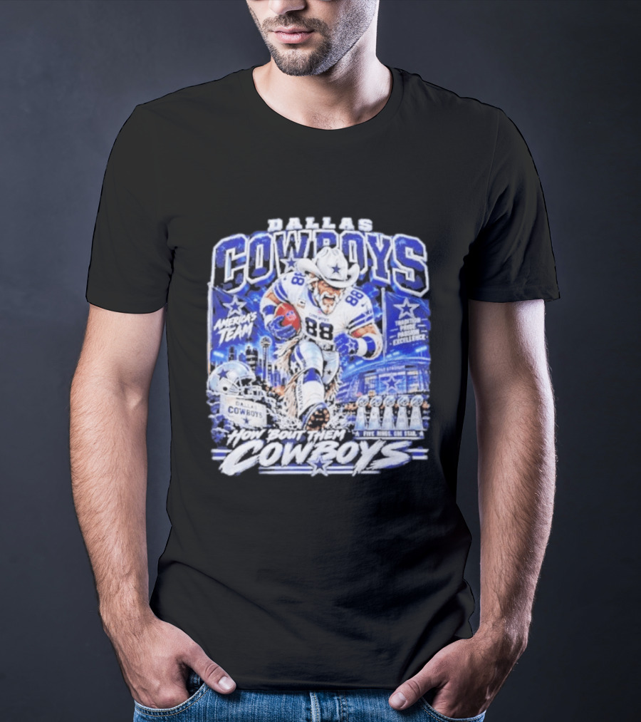 Dallas Cowboys America's Team How 'Bout Them Cowboys Five Rings One Goal Excellence T-Shirt