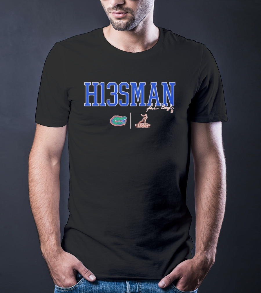 Florida Gators Football H13SMAN Jadan Baugh 13 Heisman Trophy T-Shirt