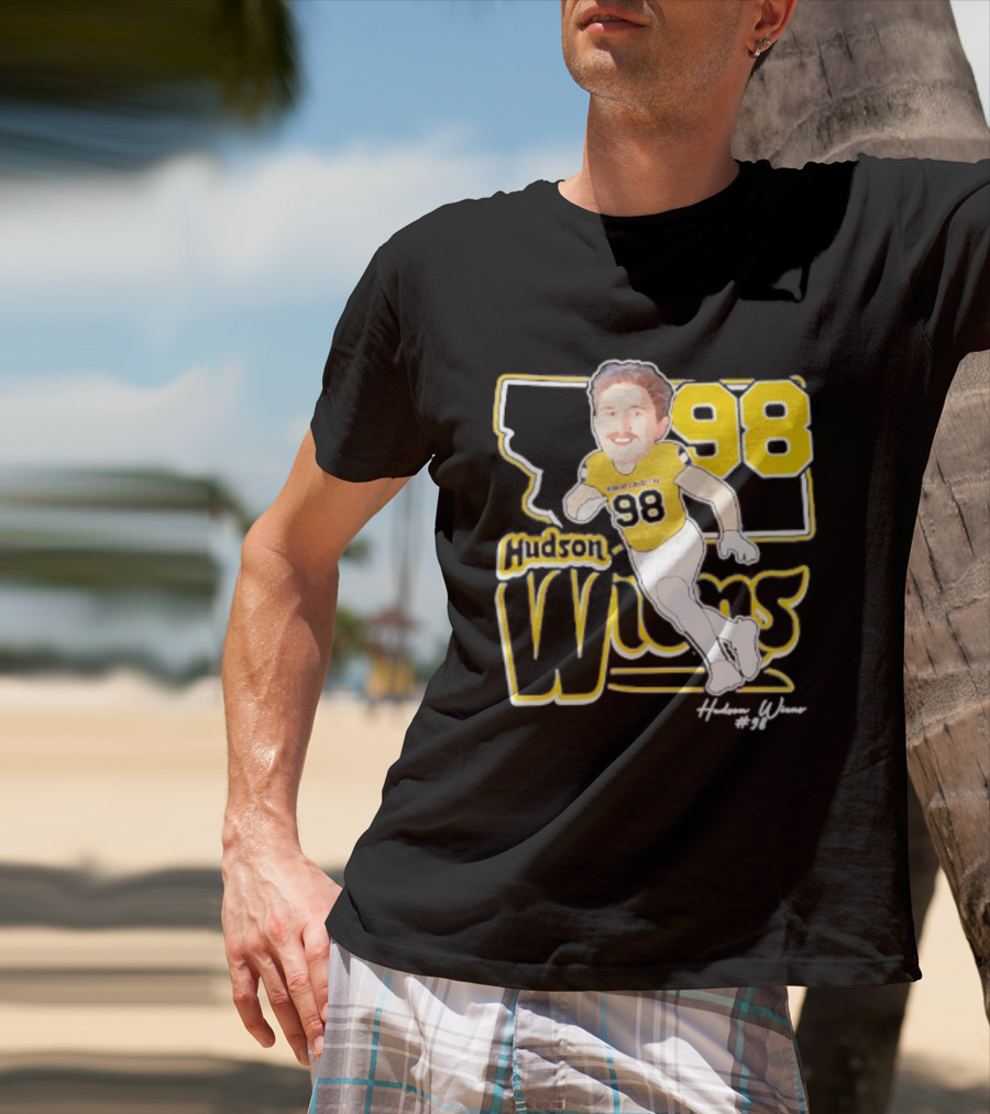 Hudson Wiens 98 Montana State Bobcats Player Caricature T-Shirt