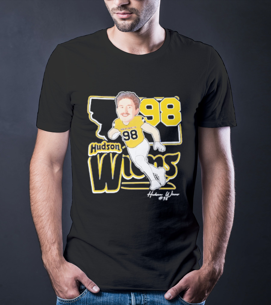 Hudson Wiens 98 Montana State Bobcats Player Caricature T-Shirt