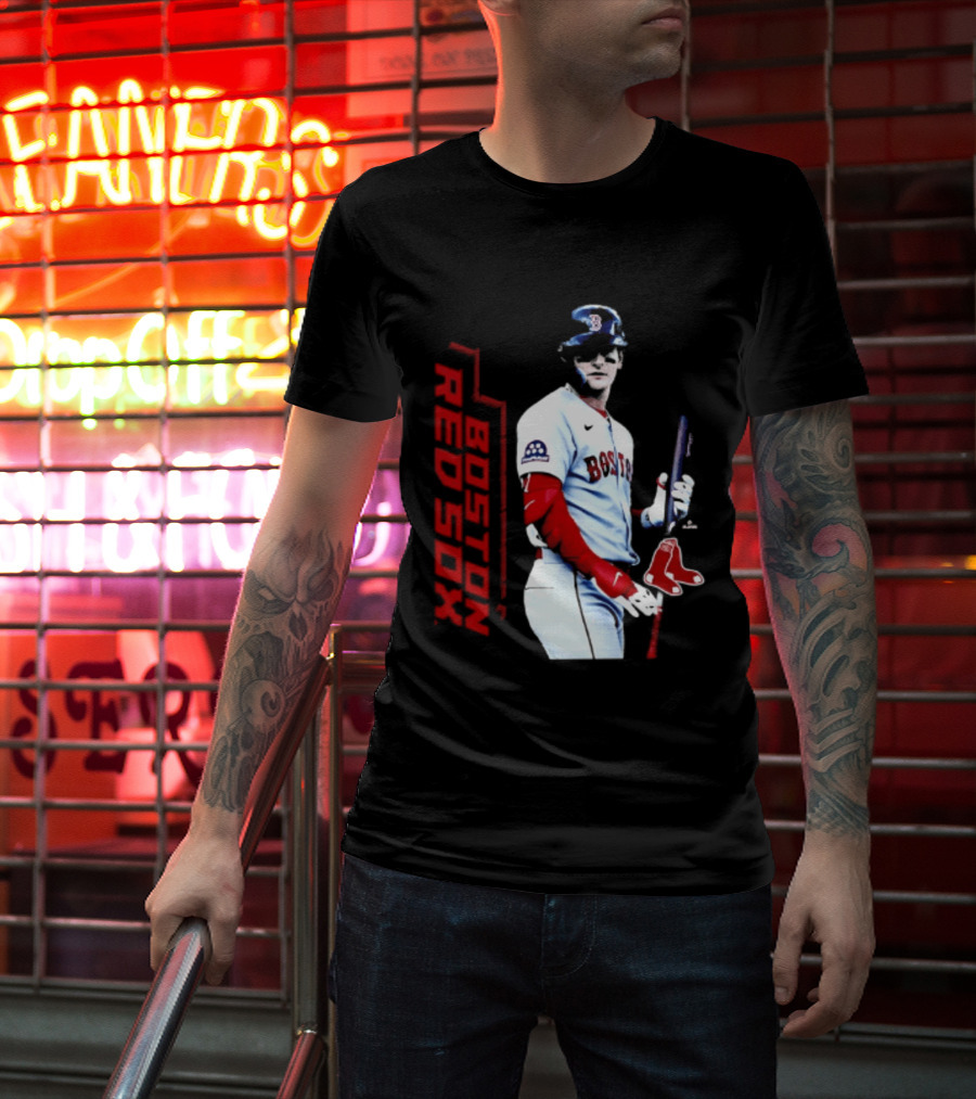 Roman Anthony Boston Red Sox MLB Player Swing Action T-Shirt