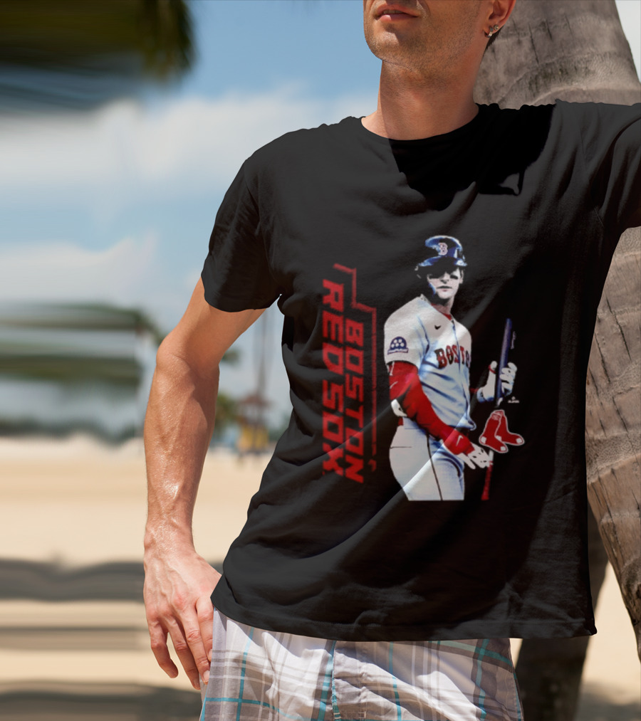 Roman Anthony Boston Red Sox MLB Player Swing Action T-Shirt