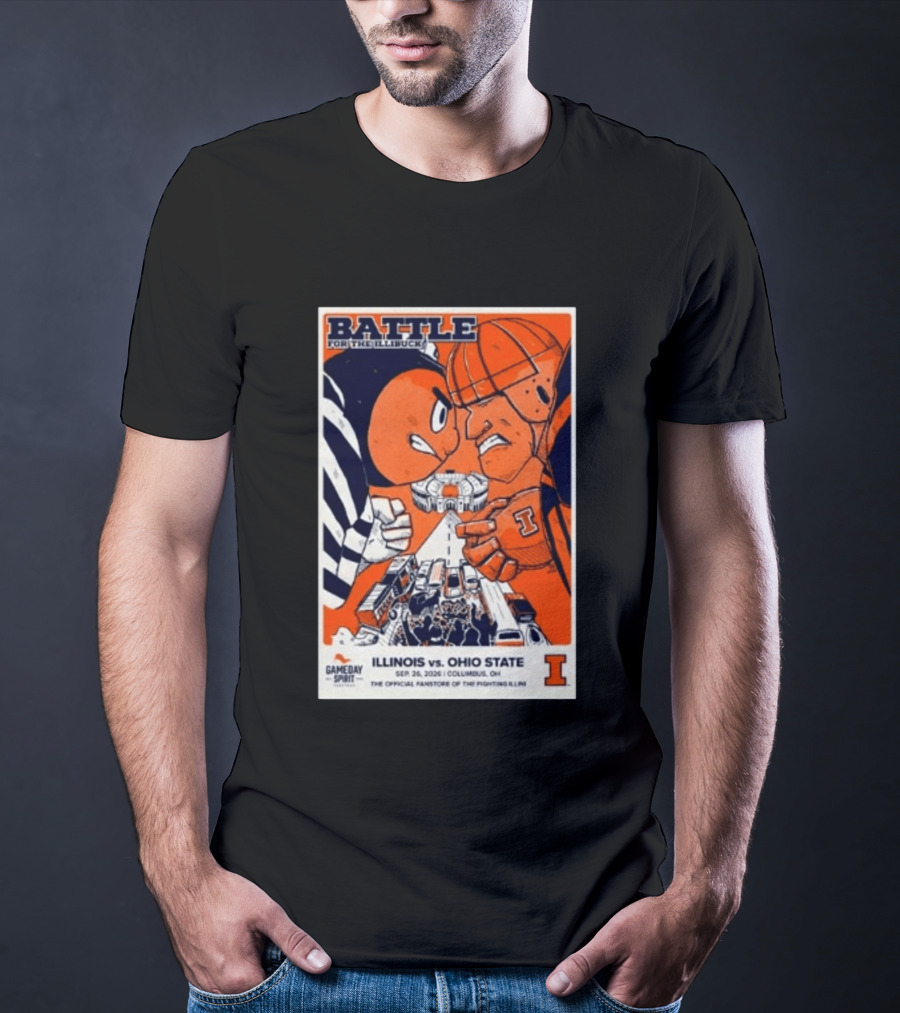 Battle For The Illibuck Illinois Vs. Ohio State Football 09.26.2026 Columbus OH Gameday Spirit T-Shirt