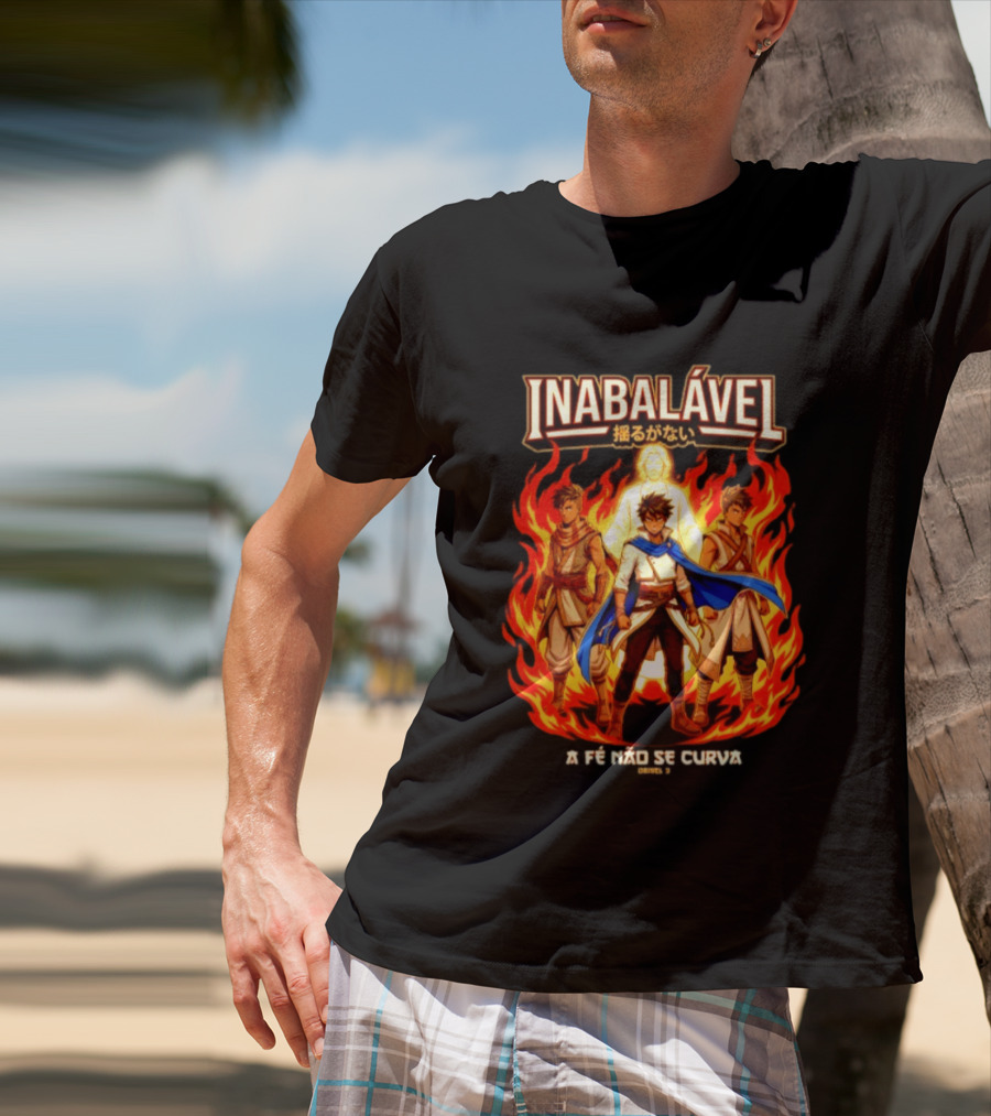 Inabalável A Fé Não Se Curva Daniel 3 Anime Style Fiery Guardians T-Shirt