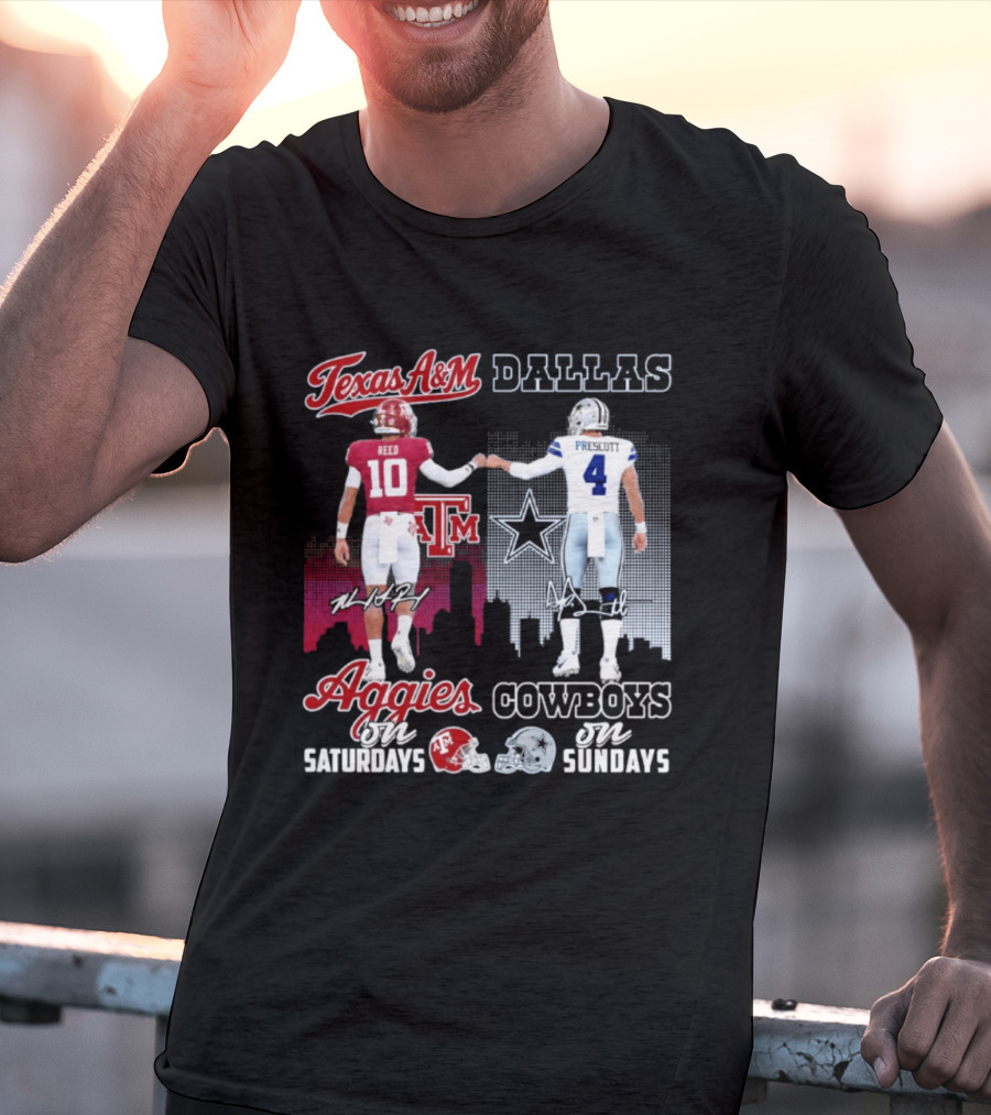 Texas A&M Aggies College Football Saturdays Dallas Cowboys NFL Sundays T-Shirt