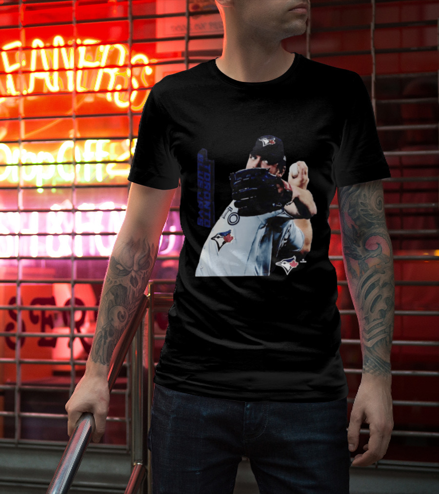 Trey Yesavage Toronto Blue Jays MLB Player Pitching Action T-Shirt