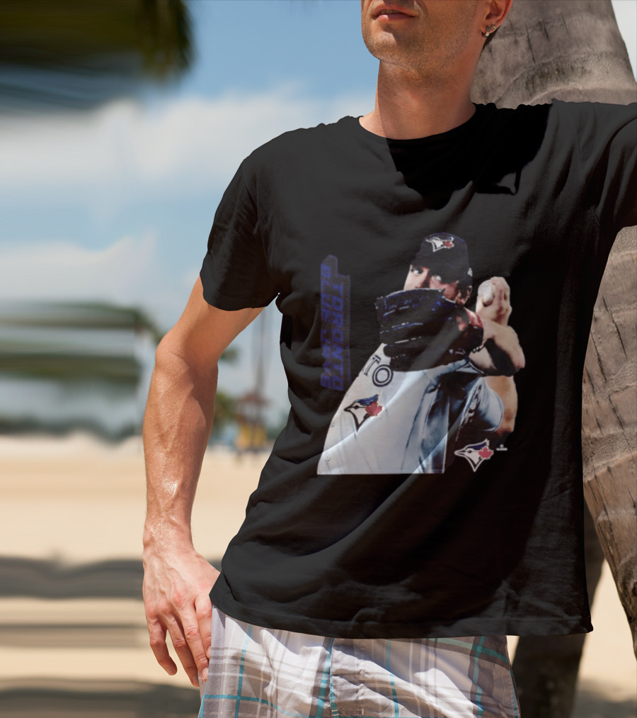 Trey Yesavage Toronto Blue Jays MLB Player Pitching Action T-Shirt