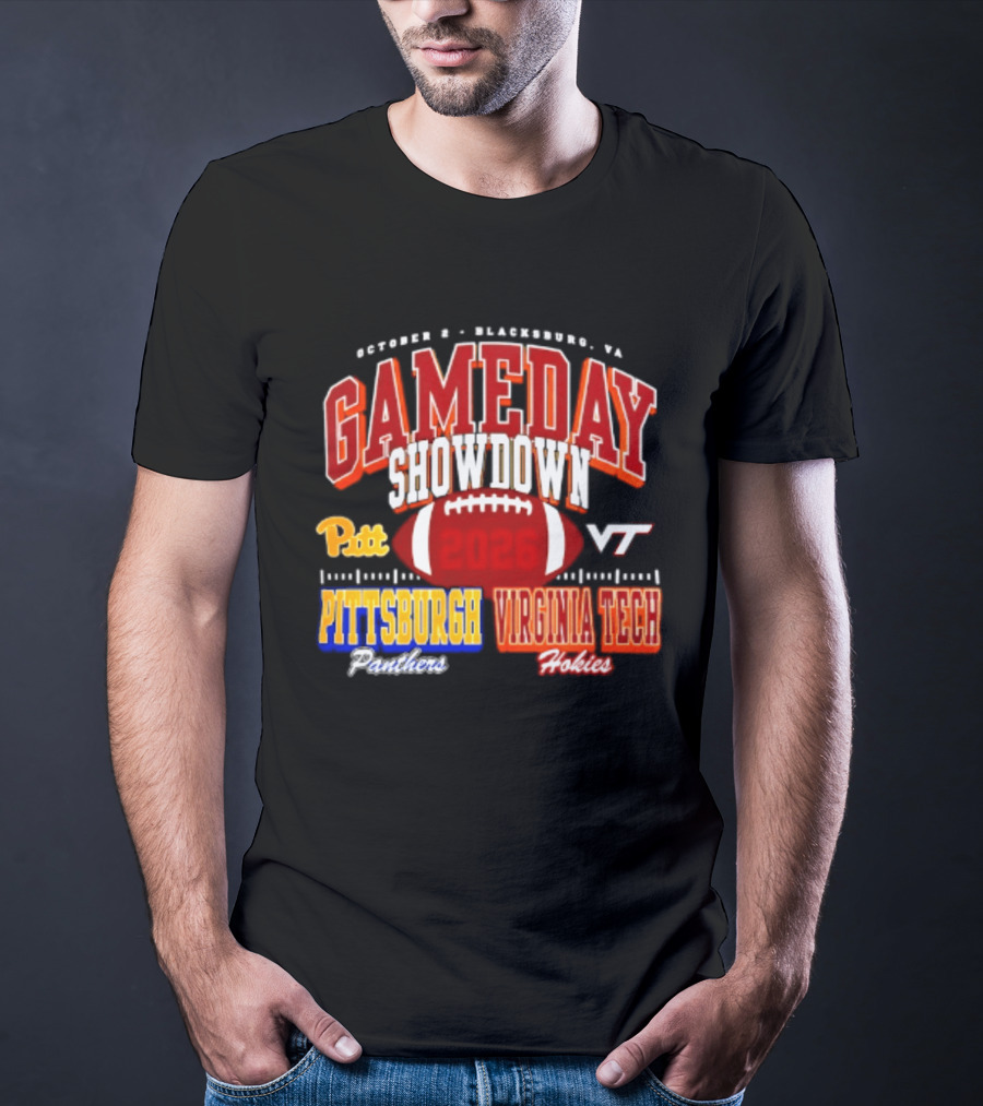 Pittsburgh Panthers Vs Virginia Tech Hokies Gameday Showdown October 3 Blacksburg 2026 T-Shirt