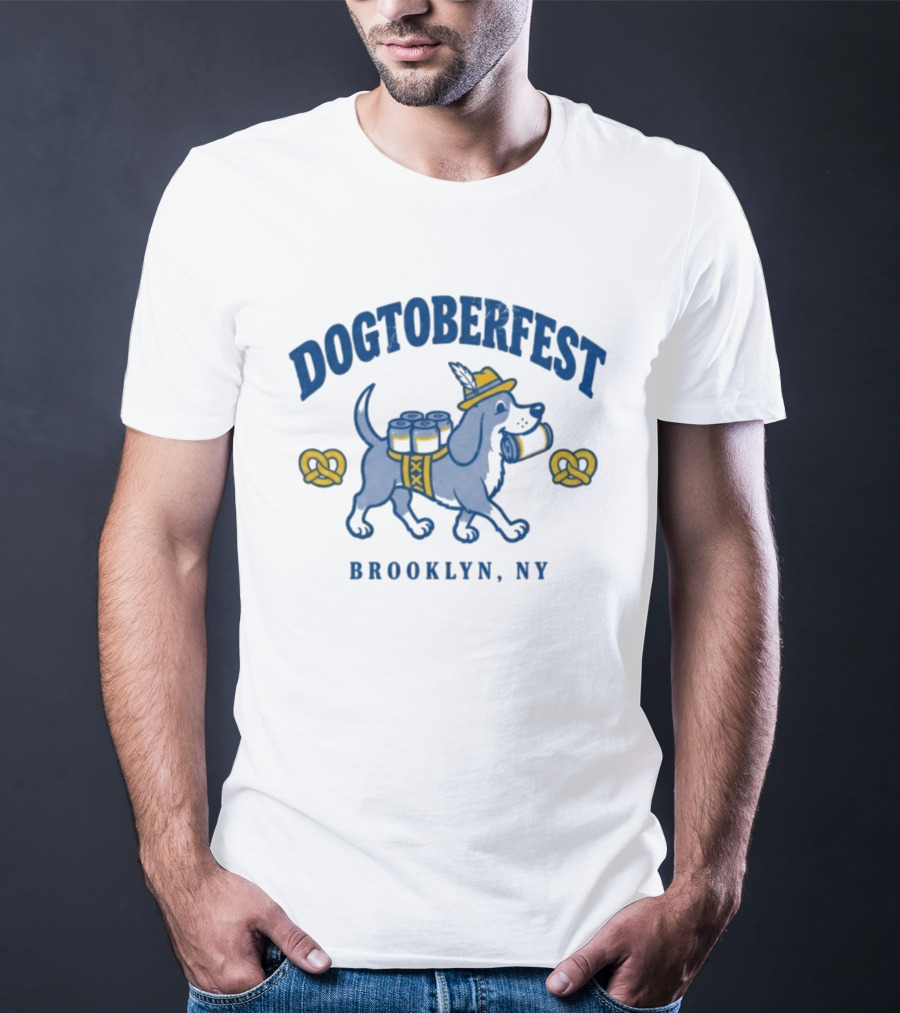 Dogtoberfest Brooklyn NY Pretzel Dog With Beer Kegs 2026 Cyclones T-Shirt