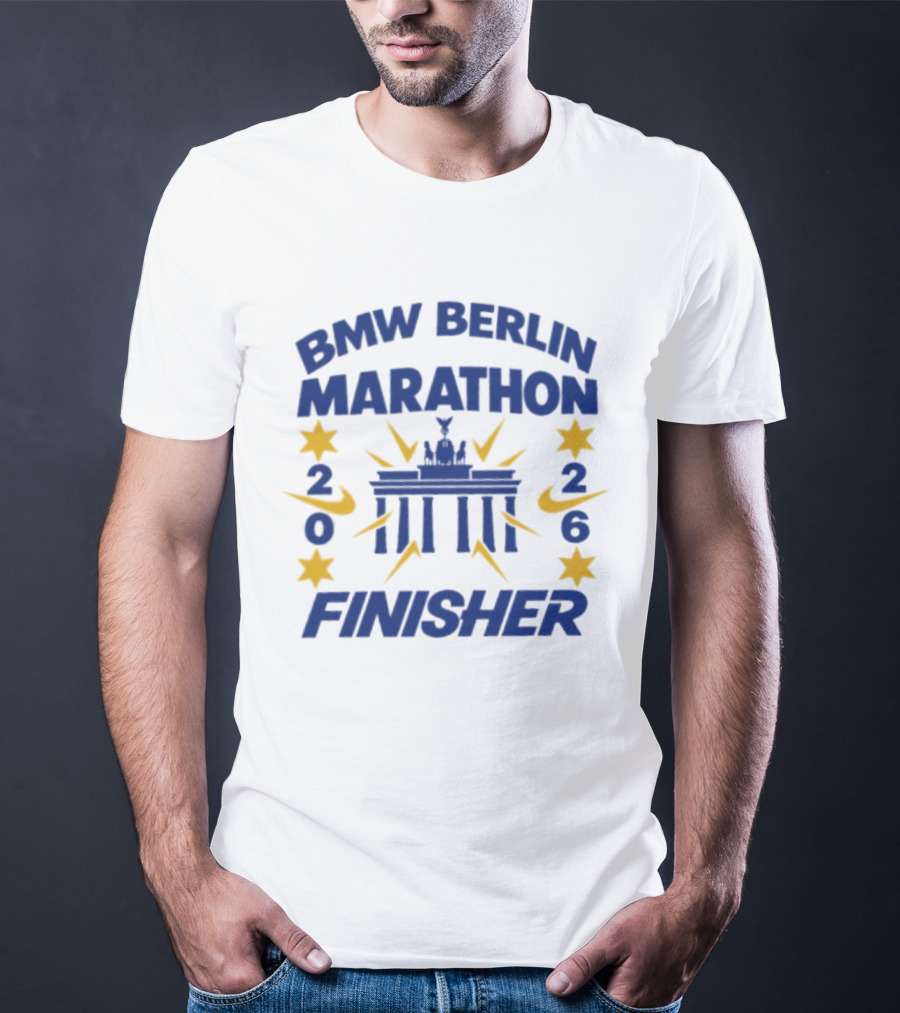 BMW Berlin Marathon 2026 Finisher Brandenburg Gate Stars T-Shirt