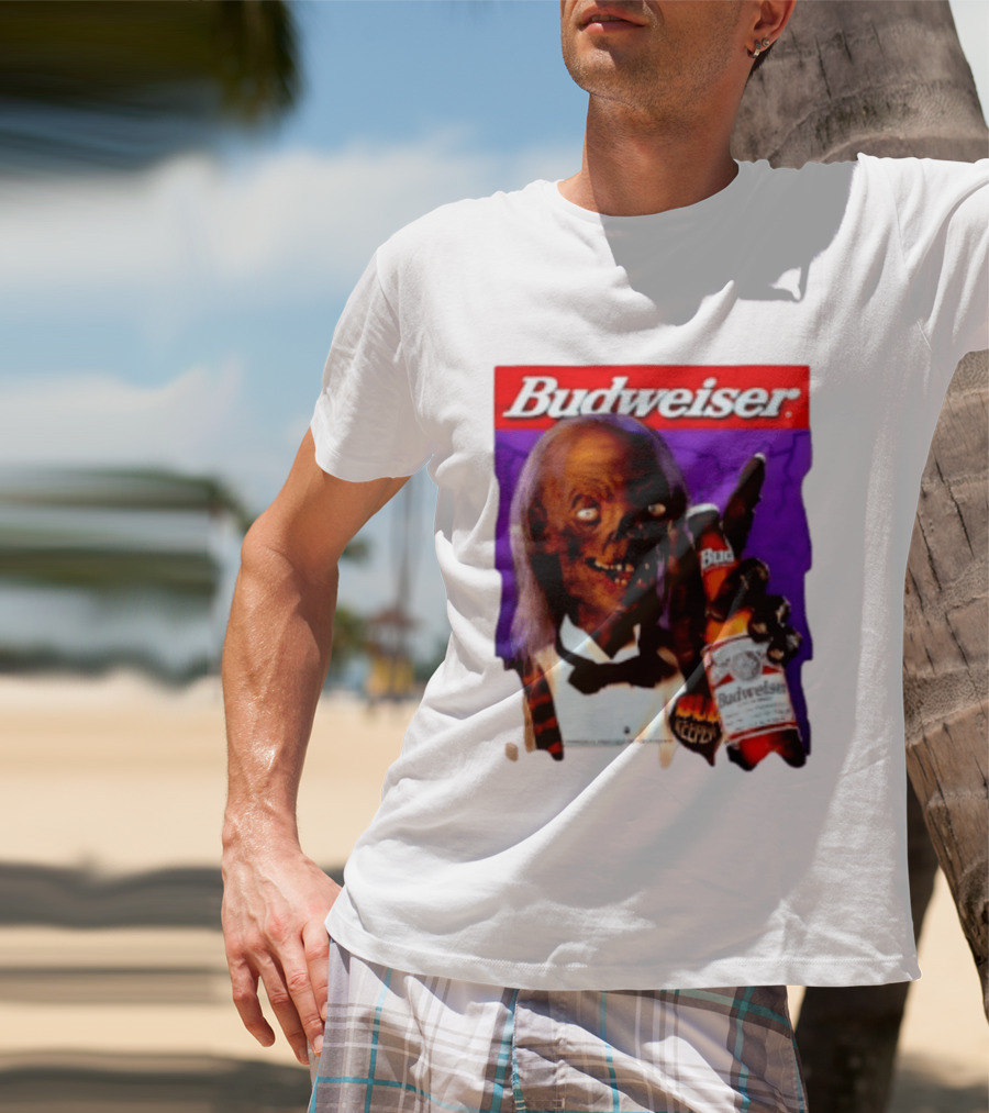 Budweiser Bud Keeper Zombie Halloween Beer Bottle Advertisement T-Shirt
