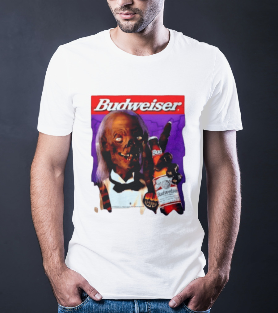 Budweiser Bud Keeper Zombie Halloween Beer Bottle Advertisement T-Shirt