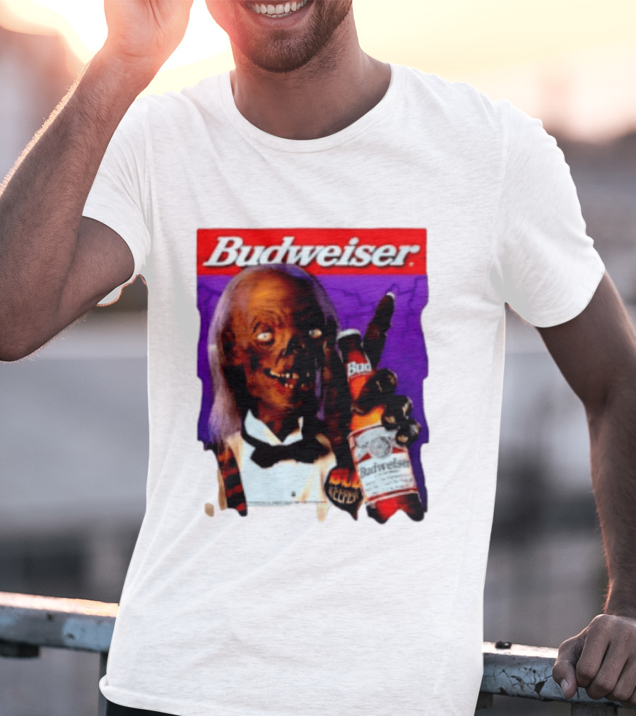 Budweiser Bud Keeper Zombie Halloween Beer Bottle Advertisement T-Shirt