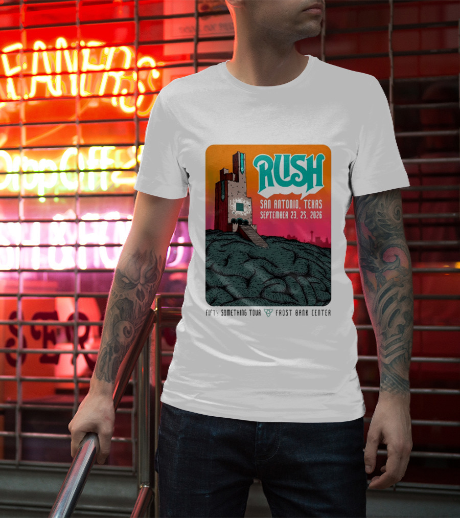Rush Fifty Something Tour 2026 San Antonio Texas September 23 25 Frost Bank Center T-Shirt