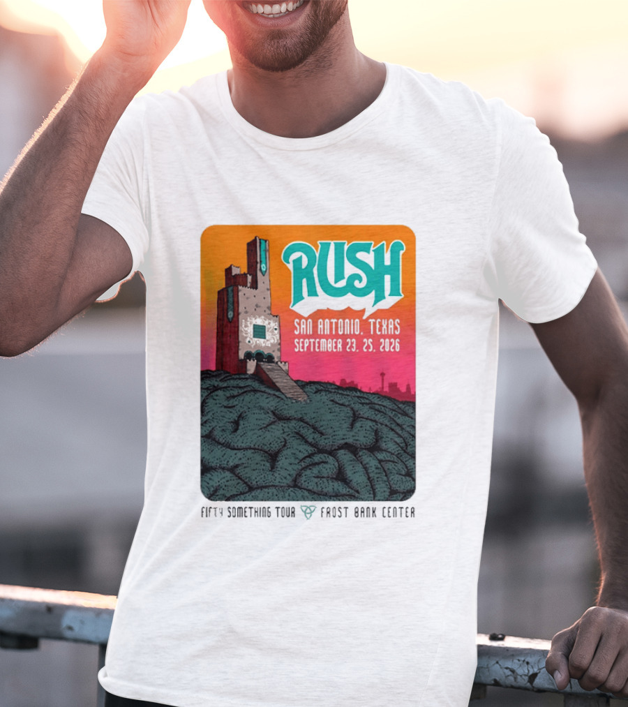 Rush Fifty Something Tour 2026 San Antonio Texas September 23 25 Frost Bank Center T-Shirt