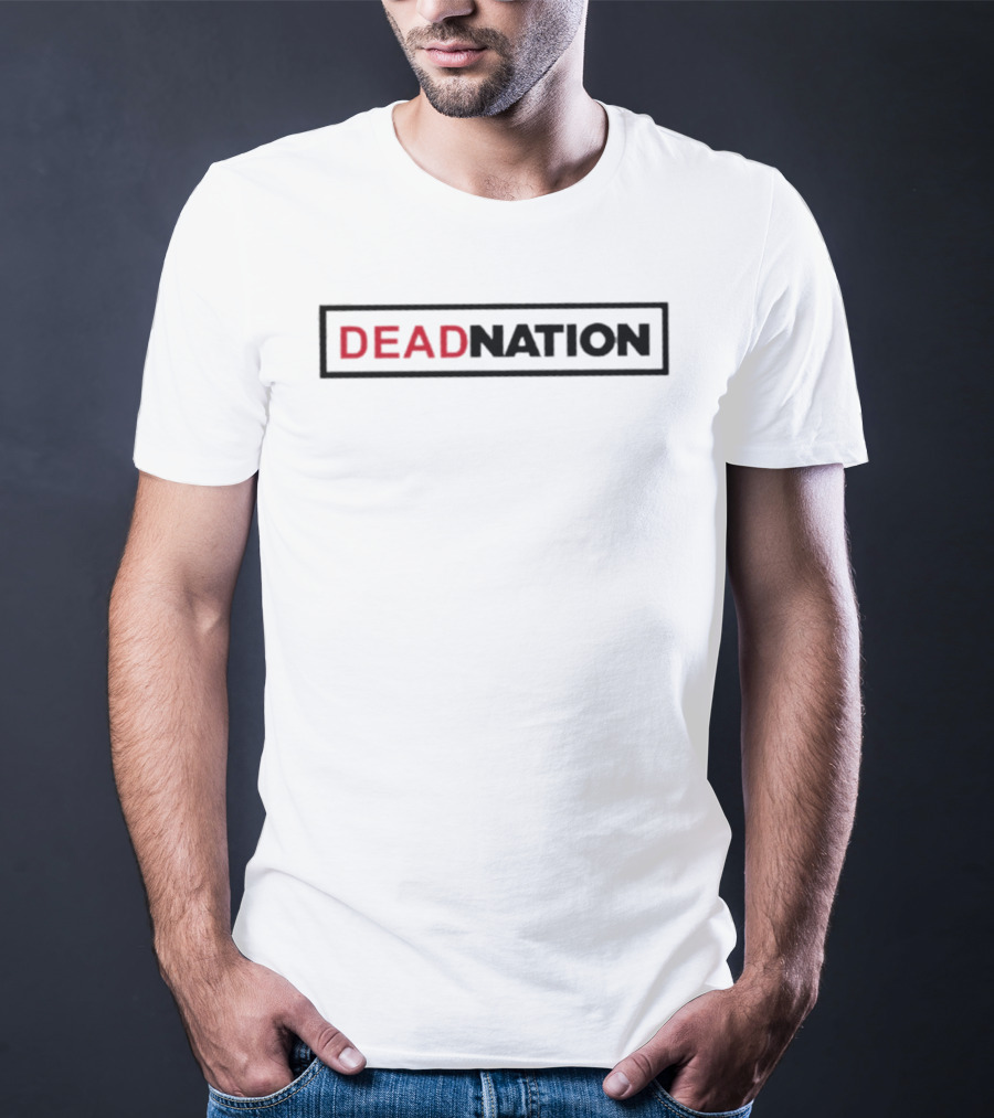 DEAD NATION Red And Black Text Block T-Shirt