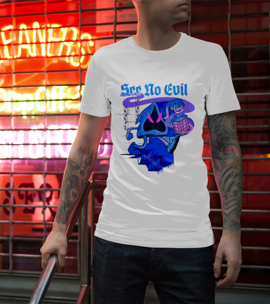 See No Evil Grim Reaper Lantern Spooky T-Shirt