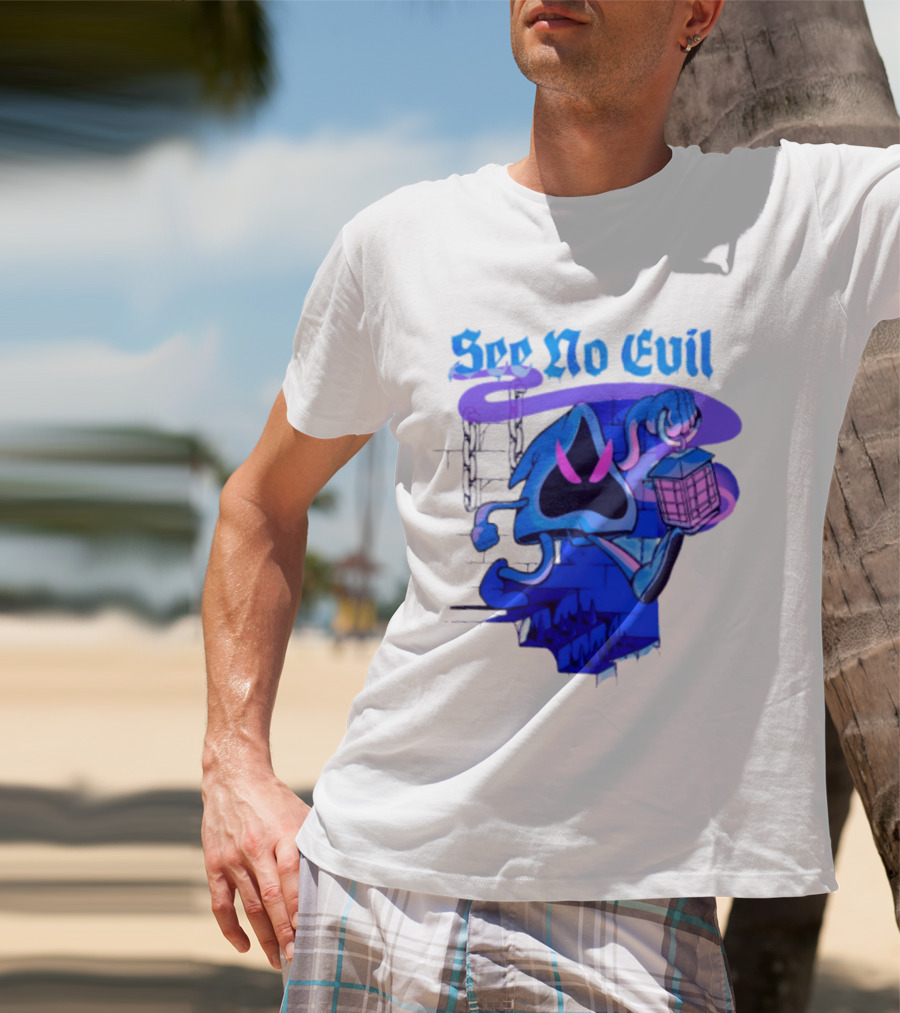 See No Evil Grim Reaper Lantern Spooky T-Shirt